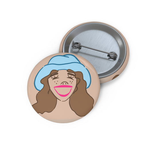 Happy Cowgirl Button Pin