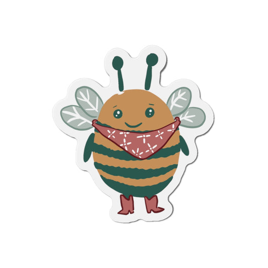 Bee with cowboy boots and pink handkerchief. 