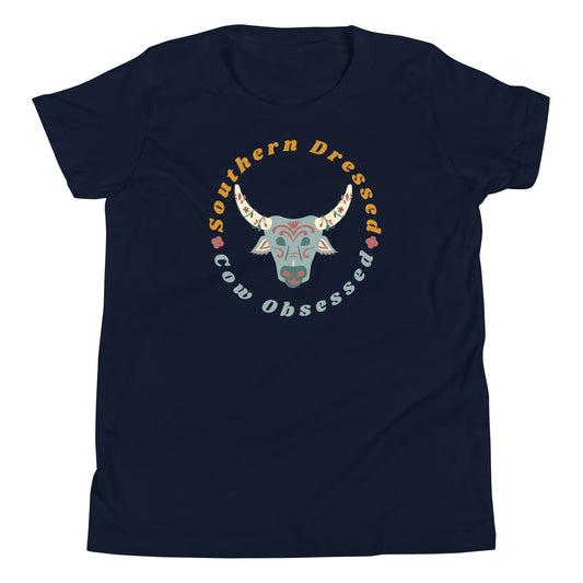 Southern Dressed Cow Obsessed Youth Tee